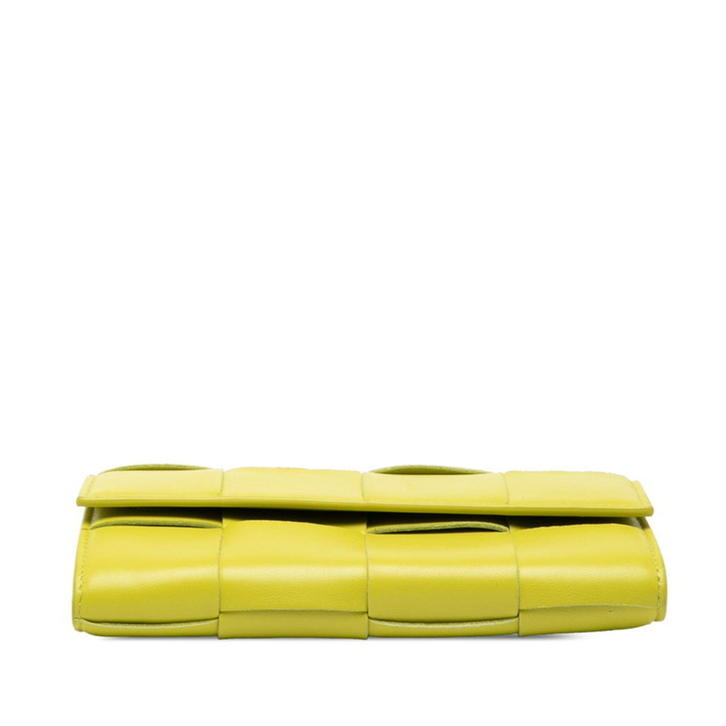 Bottega Veneta Green Leather Long Wallet (Bi-Fold) (Pre-Owned)