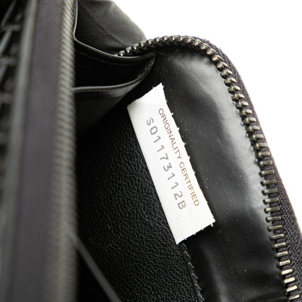 Bottega Veneta Black Leather Long Wallet (Bi-Fold) (Pre-Owned)