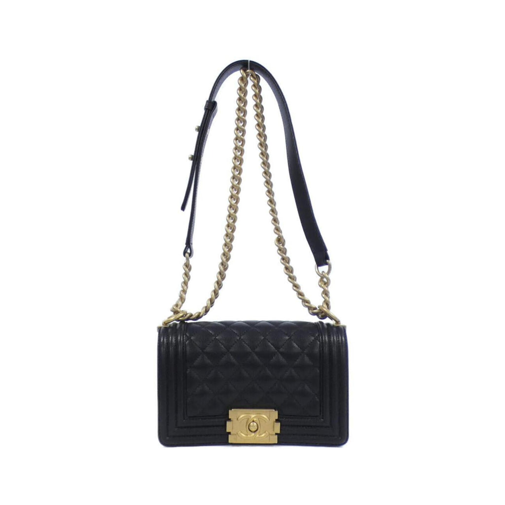 Chanel Black Grained Calfskin Shoulder Bag (Pre-Owned)