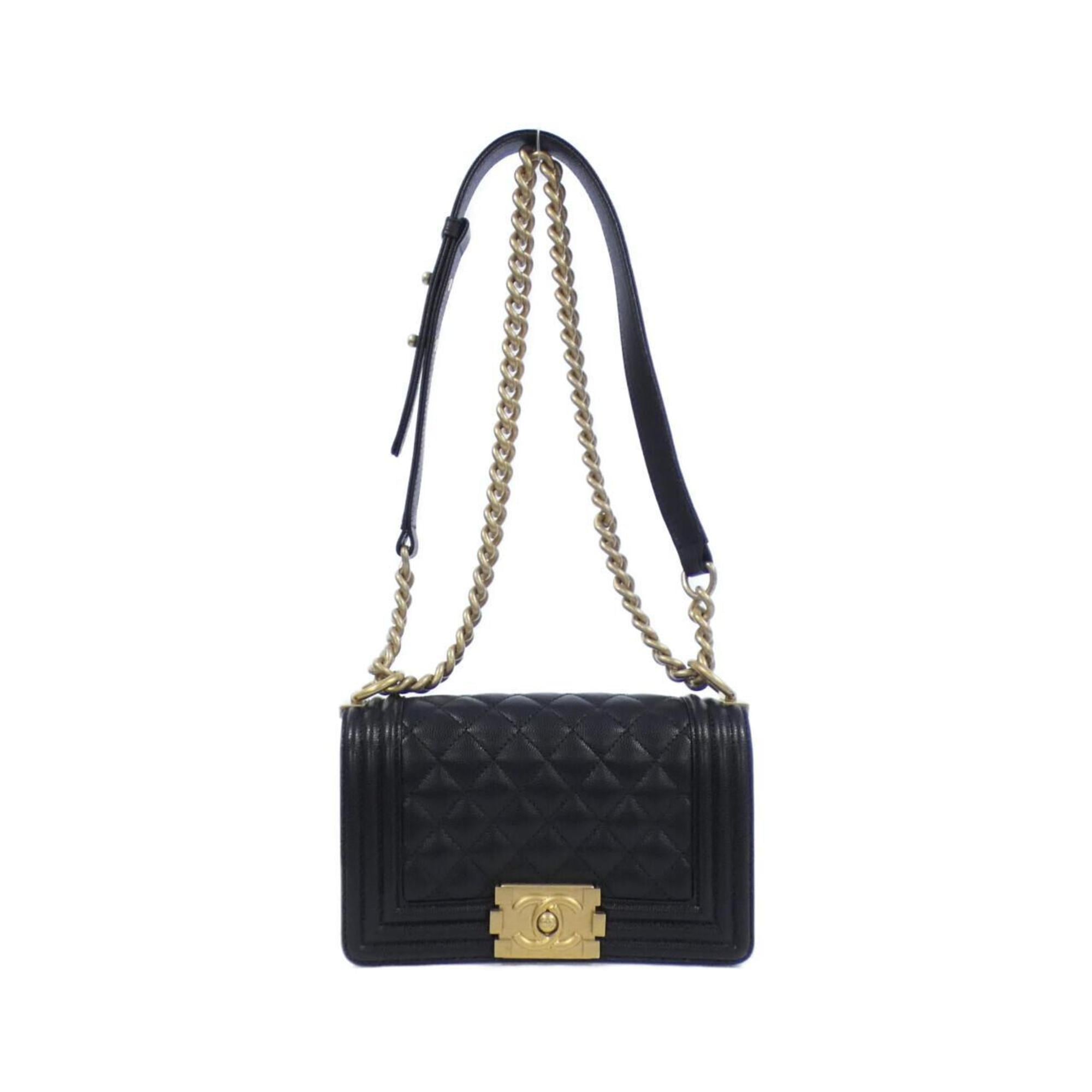 Chanel Black Grained Calfskin Shoulder Bag (Pre-Owned)
