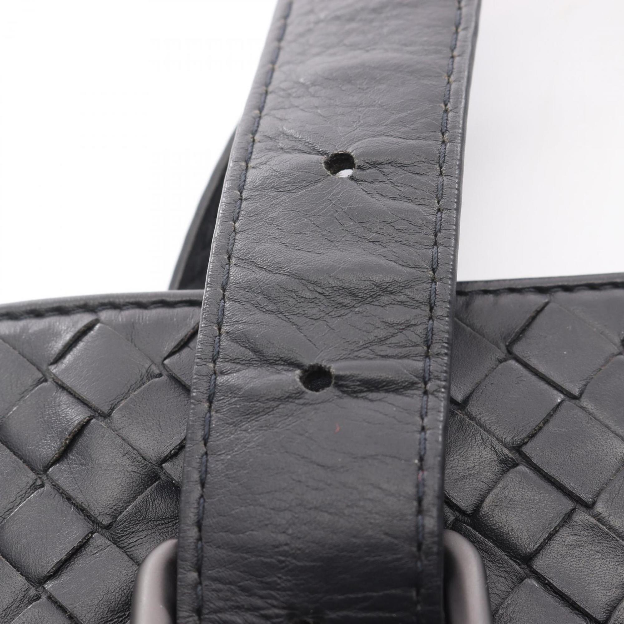Bottega Veneta Black Leather Handbag Tote Bag (Pre-Owned)