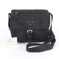 Prada Black Nylon Leather Shoulder Bag (Pre-Owned)