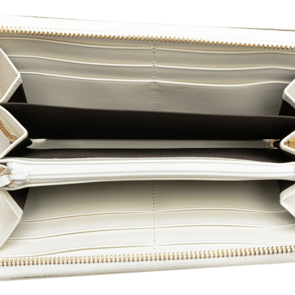 Gucci White Pvc Leather Long Wallet (Bi-Fold) (Pre-Owned)