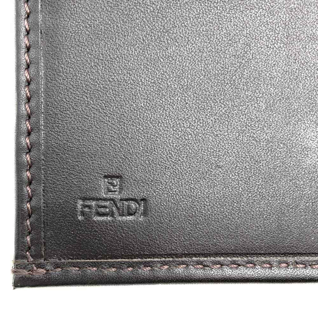Fendi Zucchino Brown Canvas Long Wallet (Bi-Fold) (Pre-Owned)