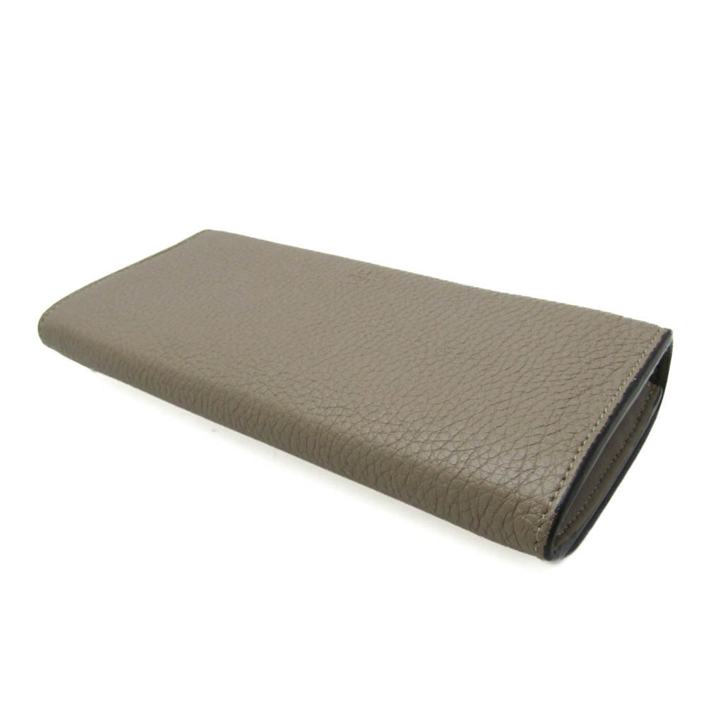 Fendi Beige Leather Long Wallet (Bi-Fold) (Pre-Owned)