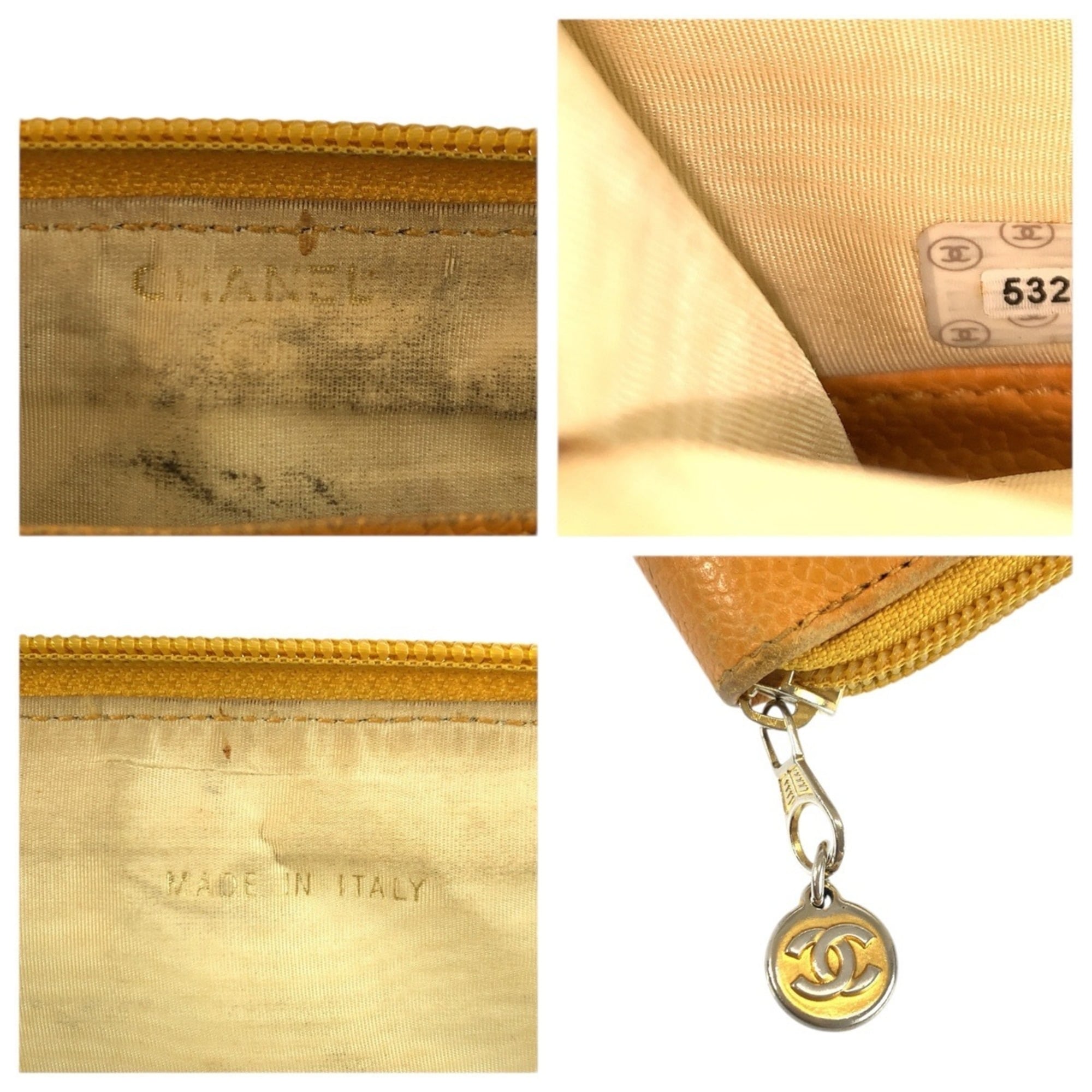 Chanel Yellow Leather Long Wallet (Bi-Fold) (Pre-Owned)