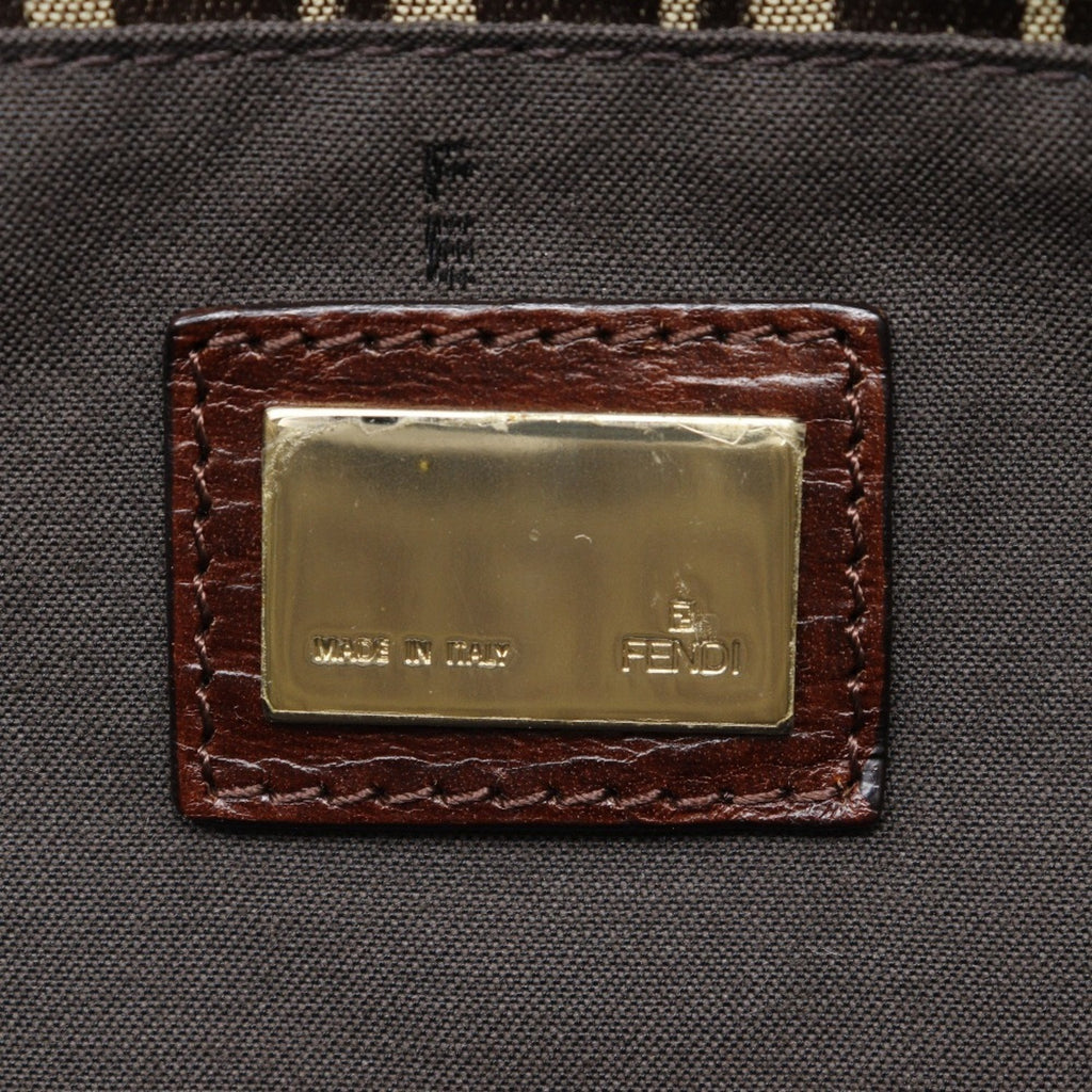 Fendi Brown Nylon Canvas Handbag (Pre-Owned)