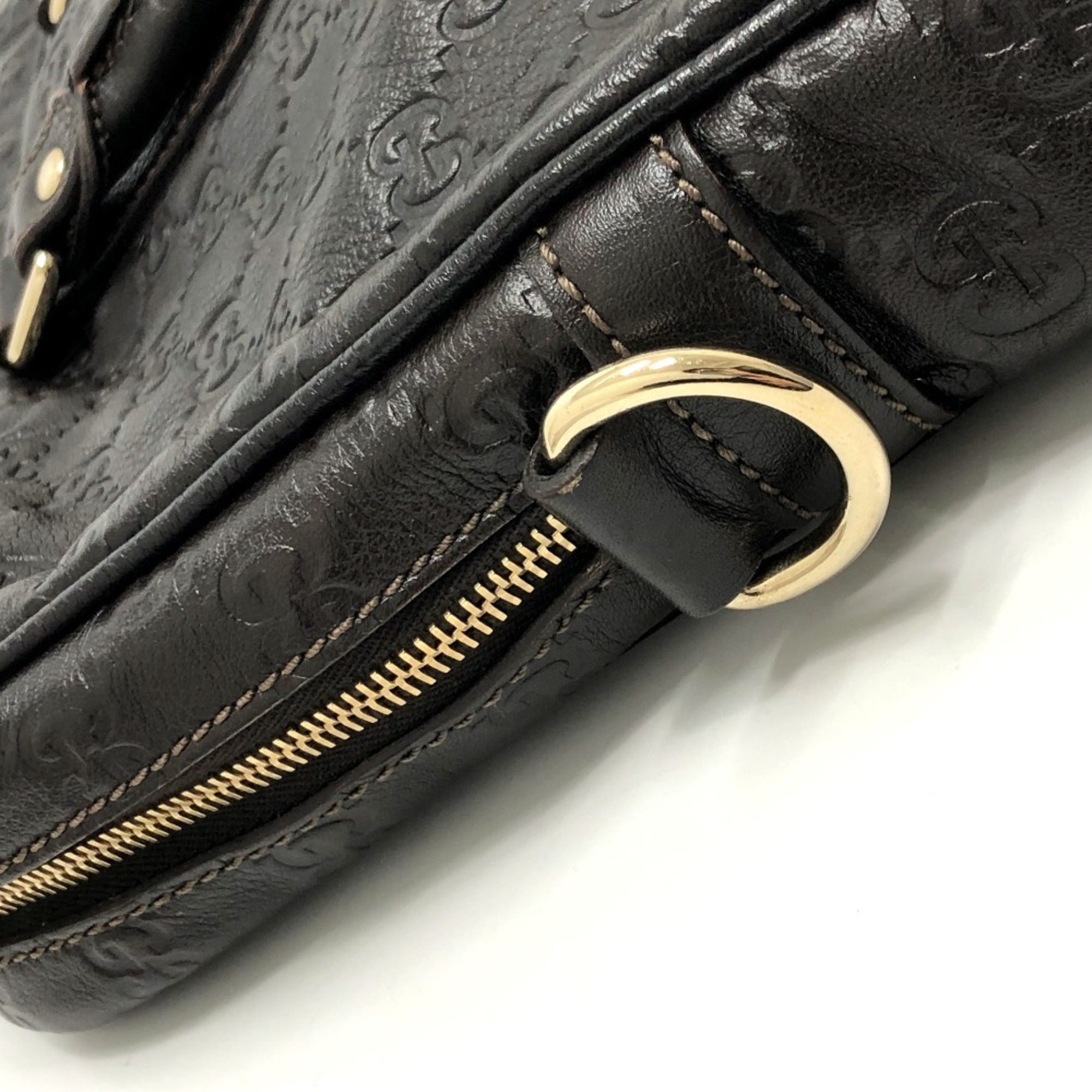 Gucci Brown Leather Briefcase Handbag (Pre-Owned)