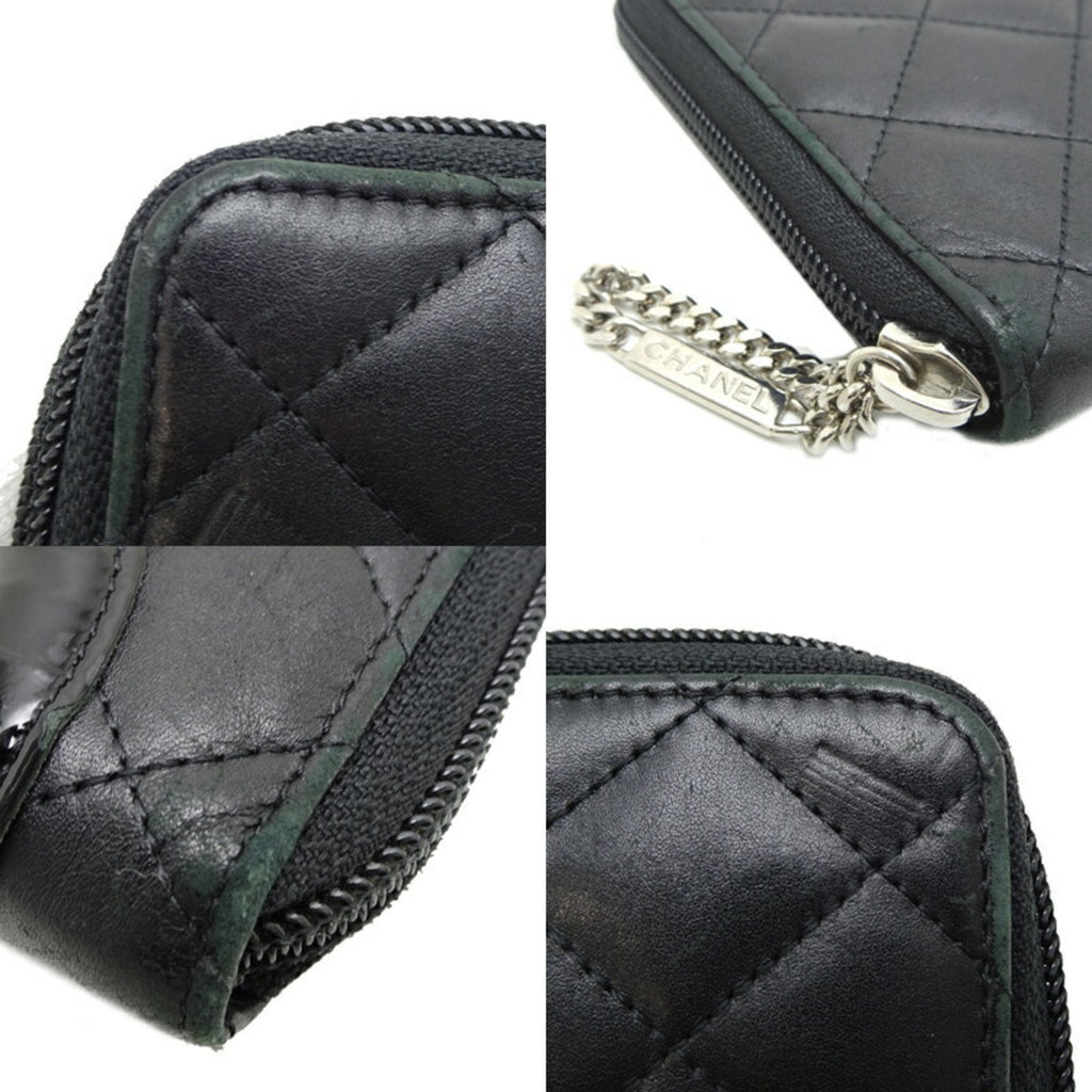 Chanel Black Leather Long Wallet (Bi-Fold) (Pre-Owned)