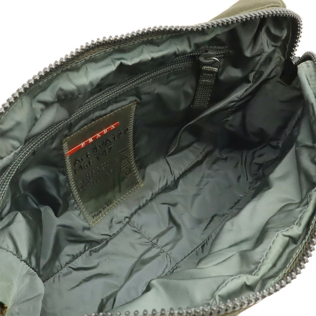 Prada Black Gray Nylon Shoulder Bag (Pre-Owned)