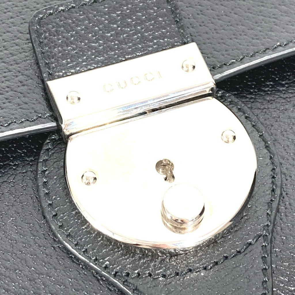 Gucci Black Leather Briefcase Handbag (Pre-Owned)