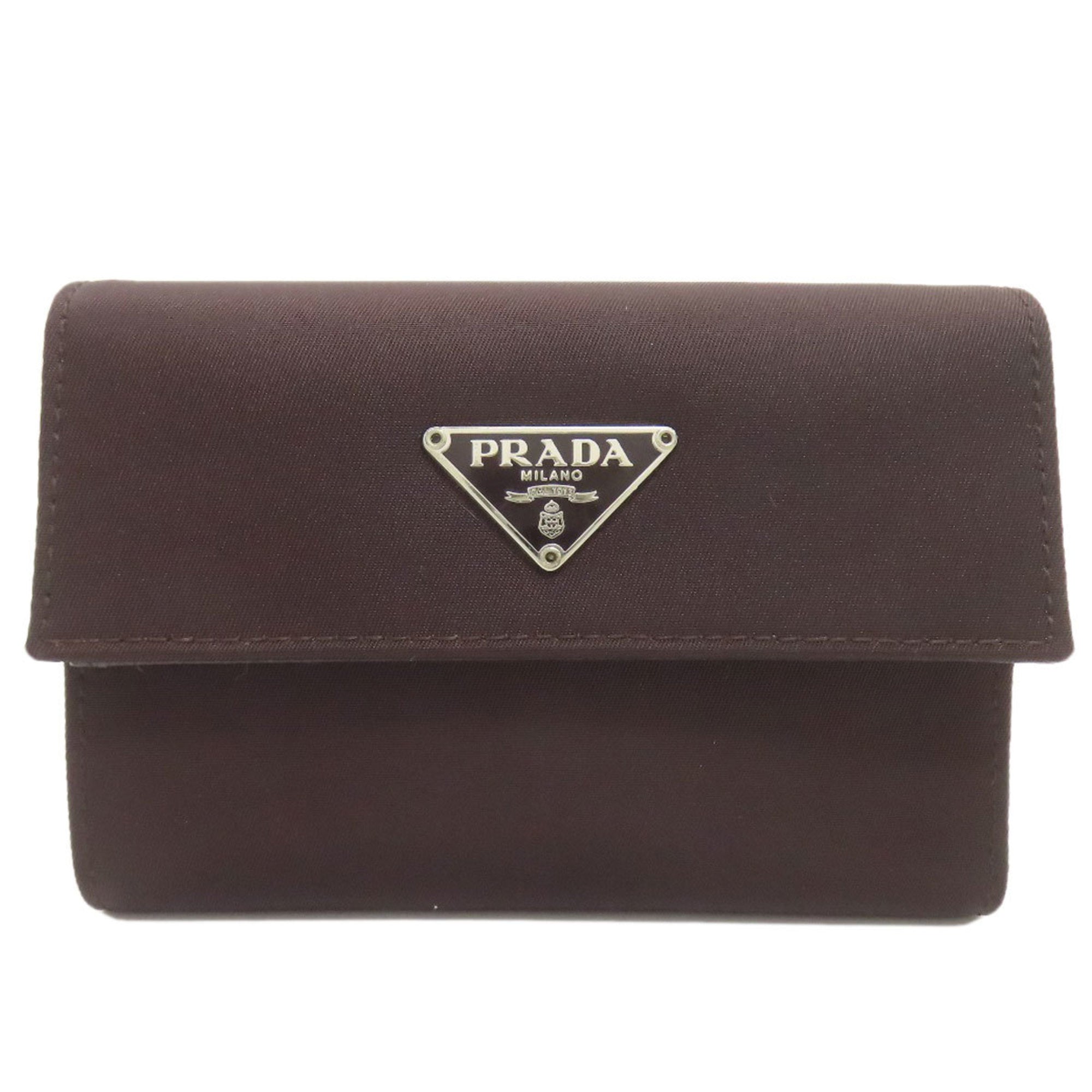 Prada Dark Brown Nylon Wallet (Bi-Fold) (Pre-Owned)