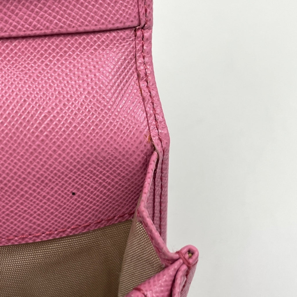 Prada Pink Leather Long Wallet (Bi-Fold) (Pre-Owned)