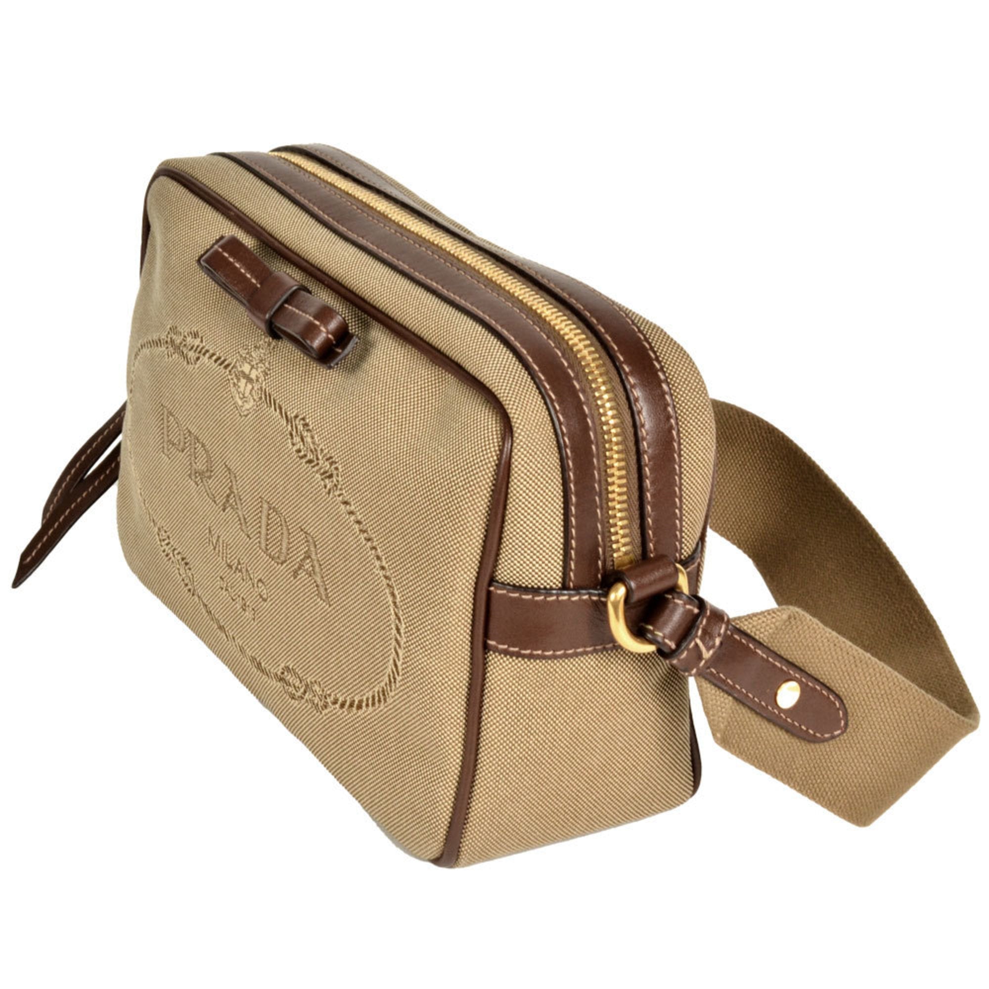 Prada Beige Jacquard Shoulder Bag (Pre-Owned)