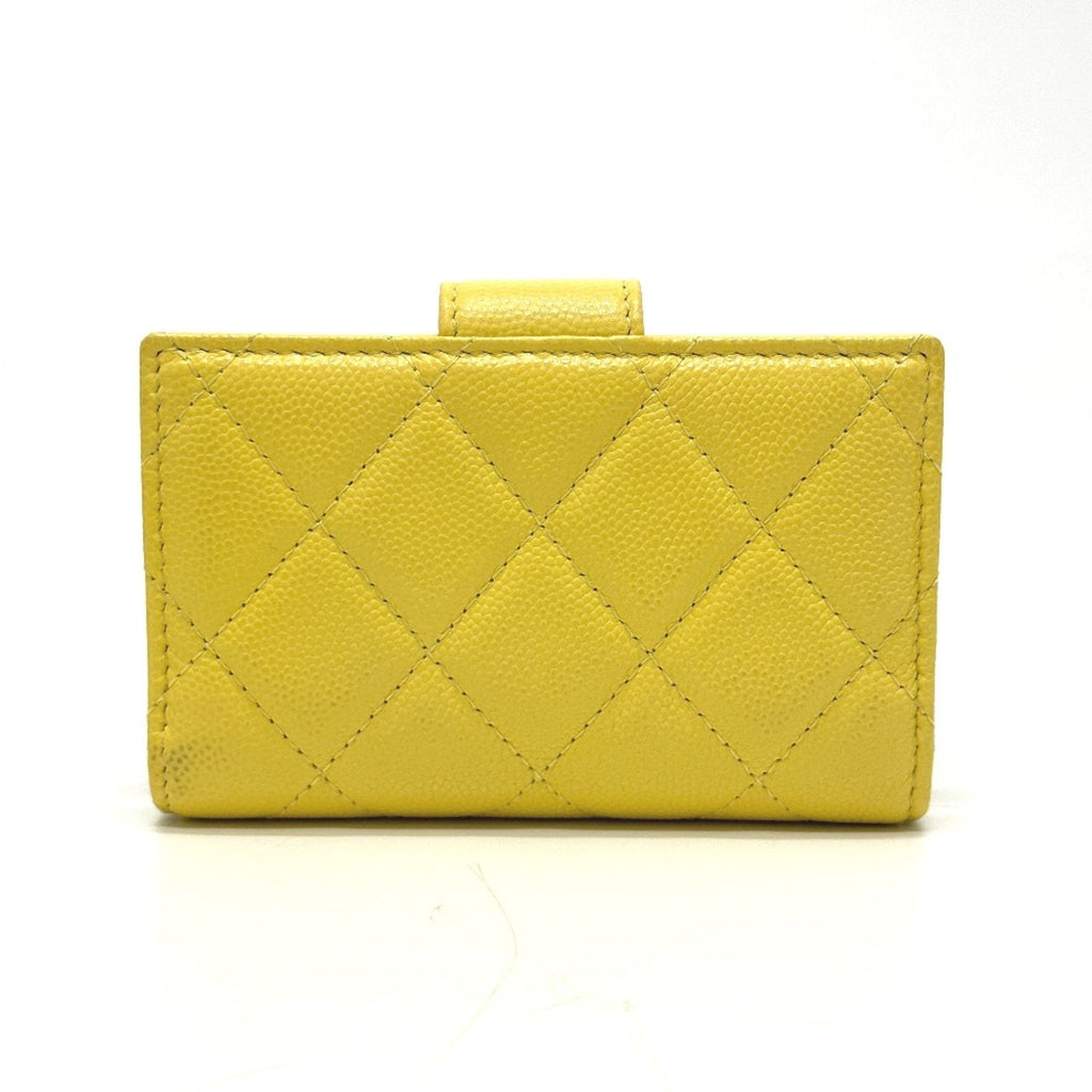 Chanel Yellow Leather Coin Purse/Coin Case (Pre-Owned)