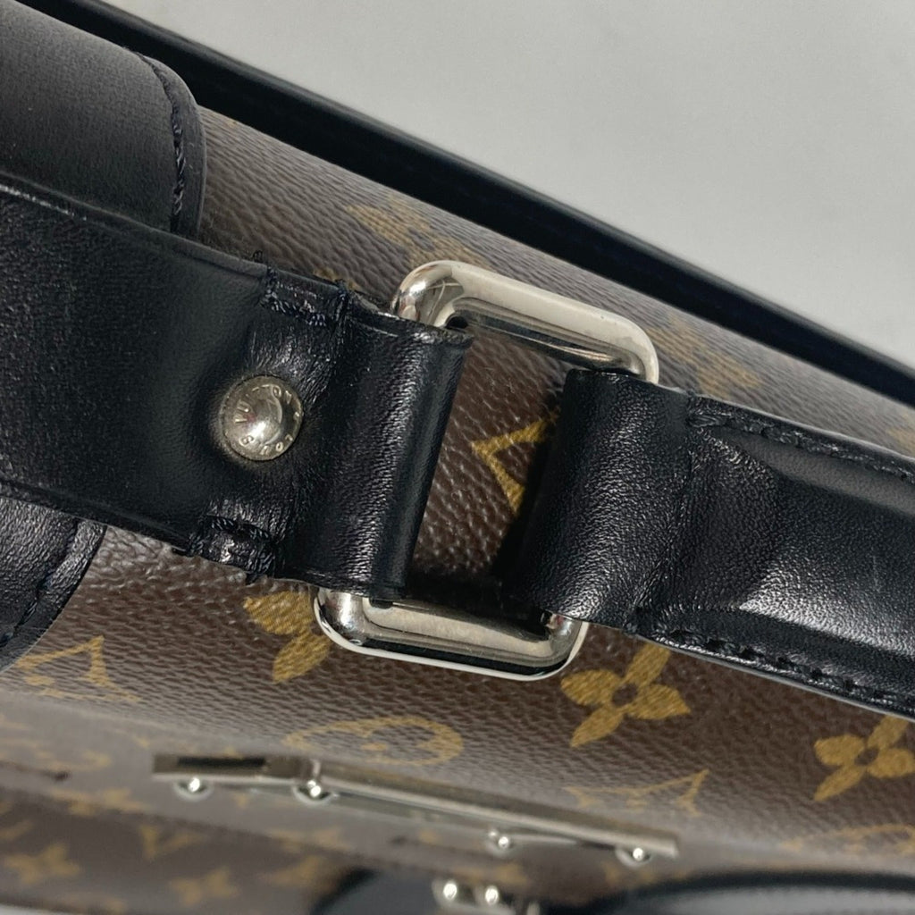 Louis Vuitton Black Brown Monogram Monogram Briefcase Handbag Tote Bag (Pre-Owned)