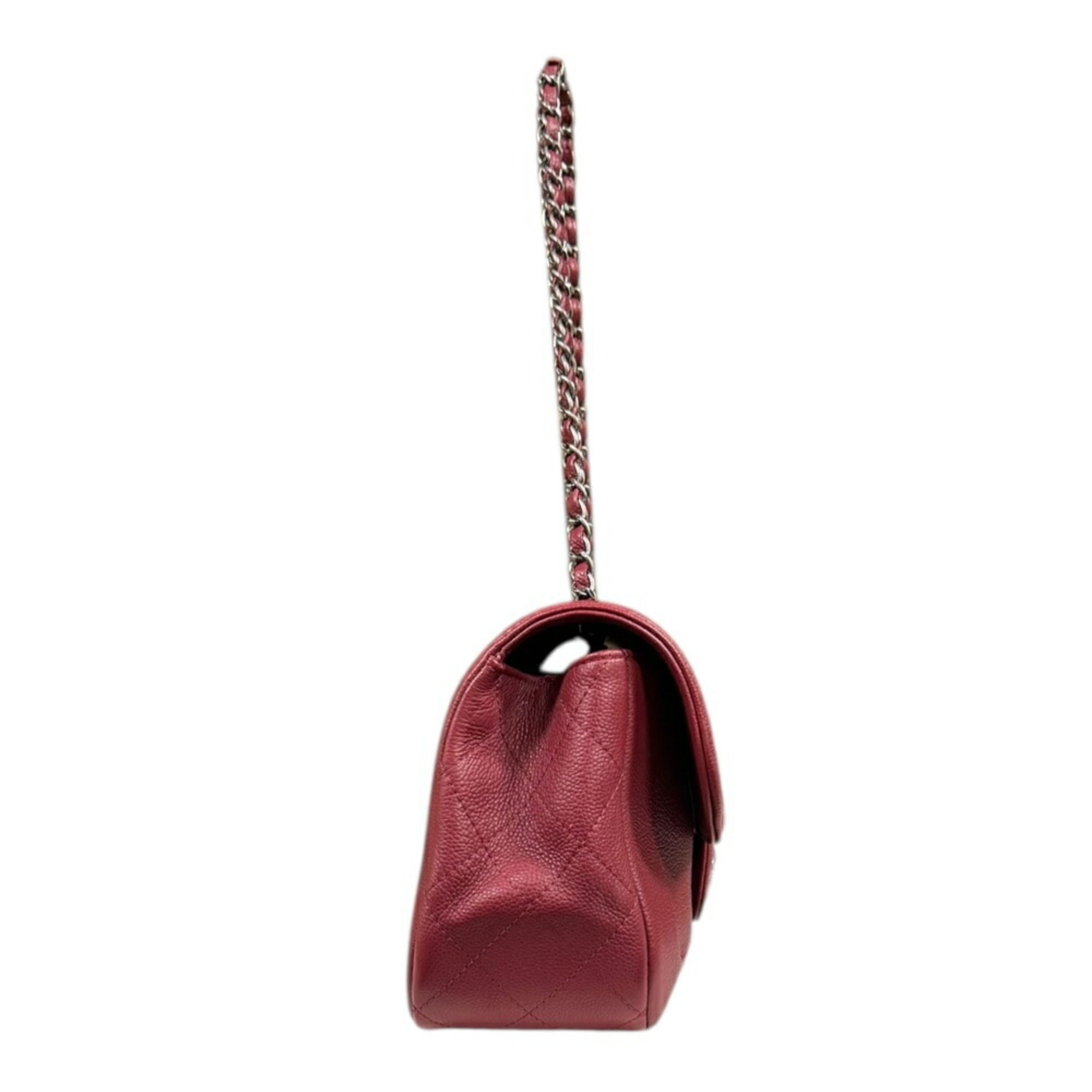 Chanel Matelasse Red Color Leather Shoulder Bag (Pre-Owned)