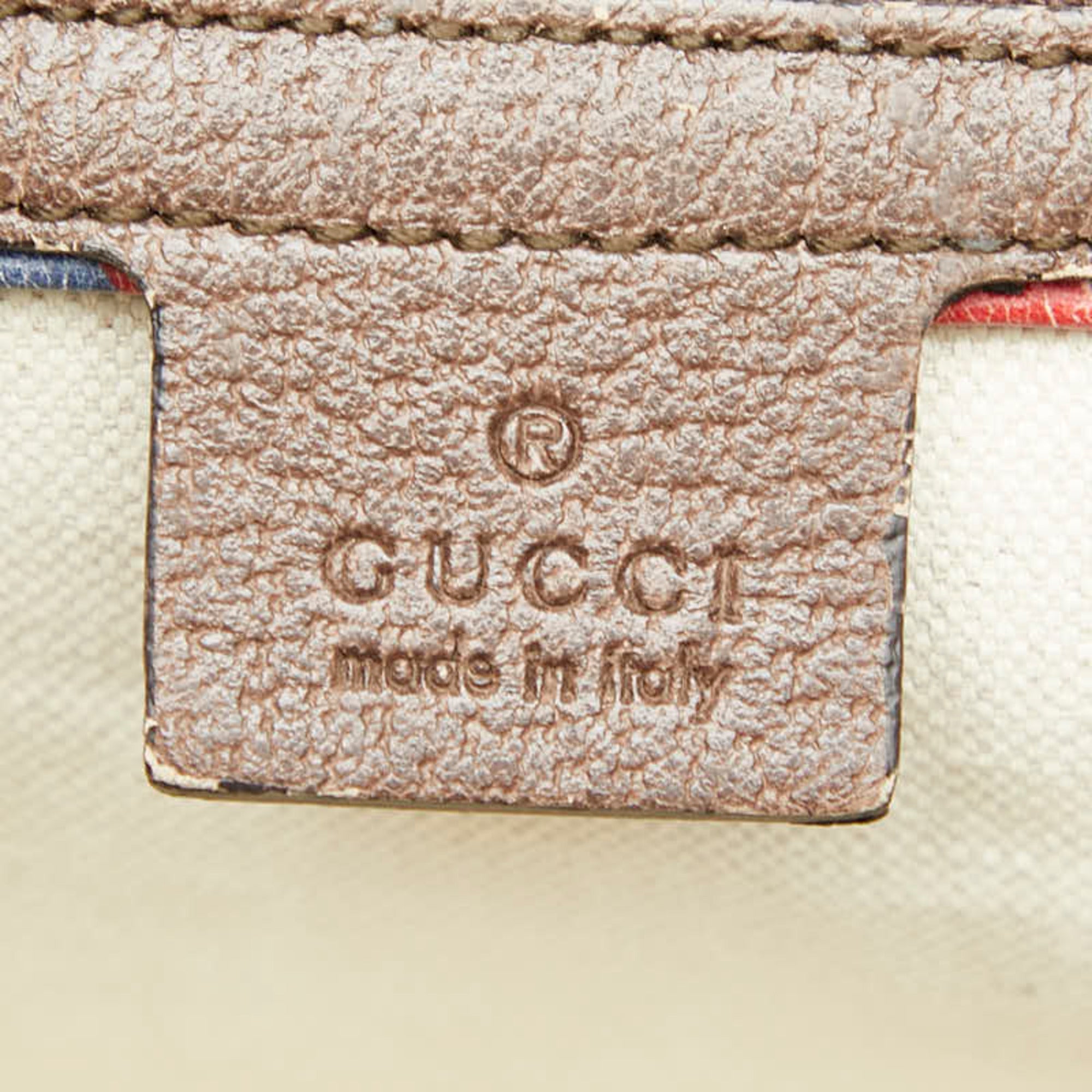 Gucci Beige Multi-Color Pvc Leather Shoulder Bag Tote Bag (Pre-Owned)