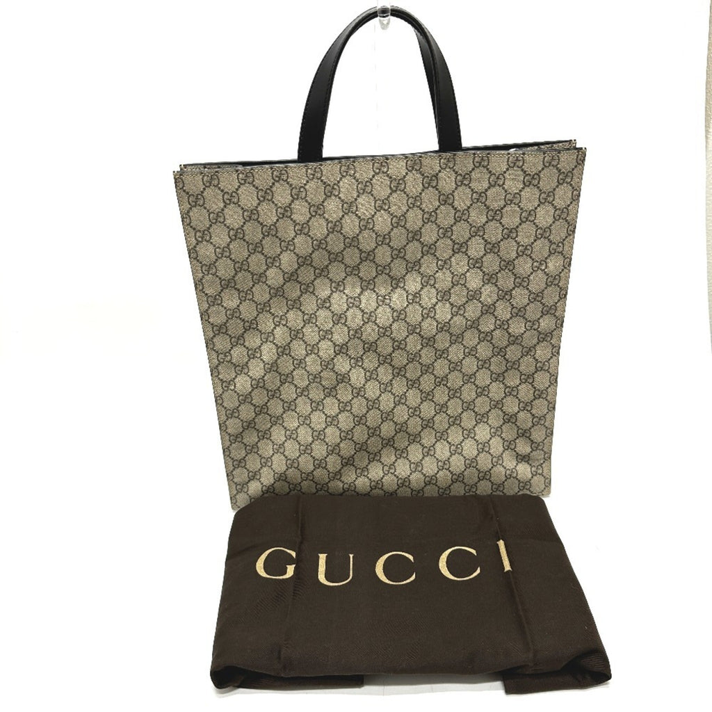 Gucci Beige Black Gg Supreme Handbag Tote Bag (Pre-Owned)