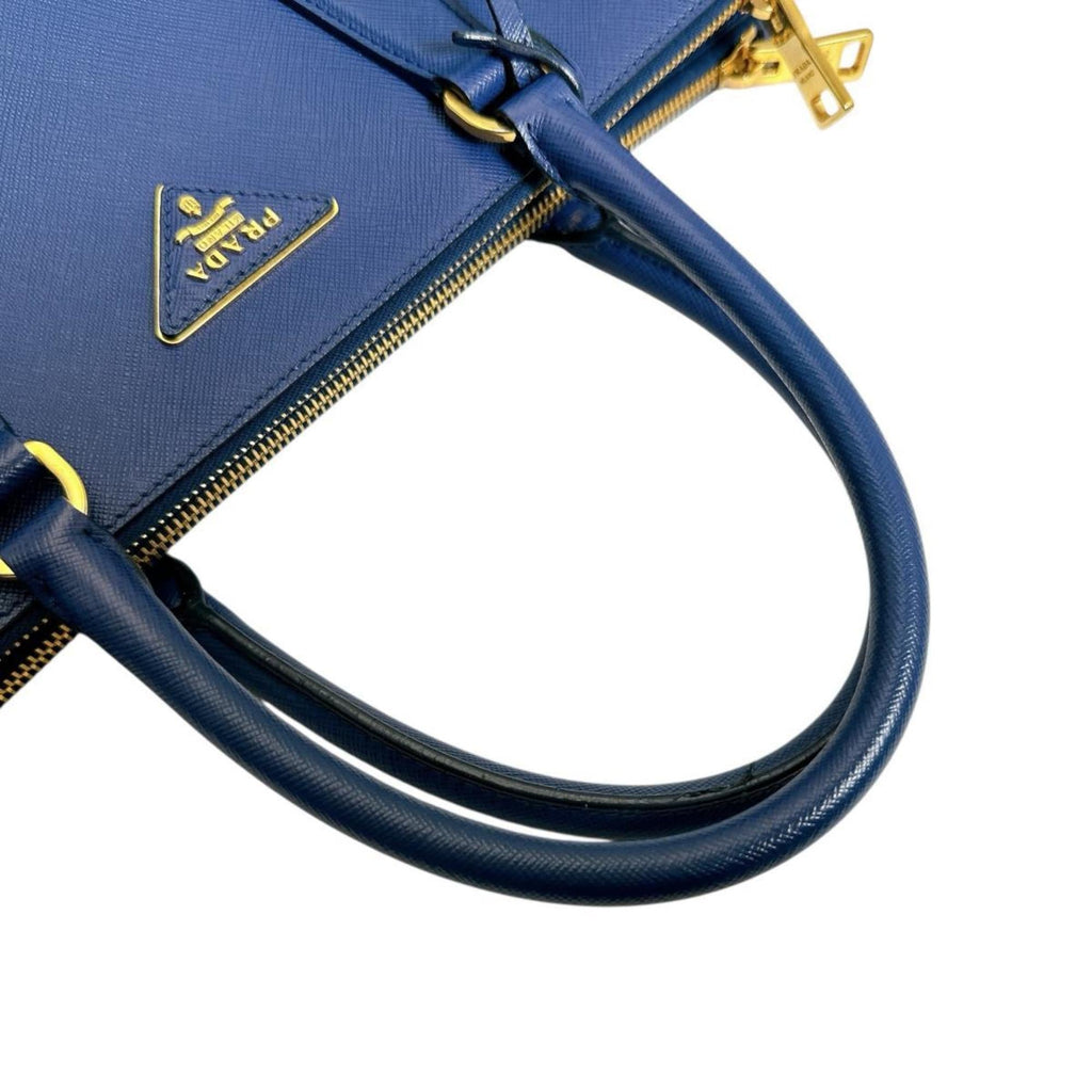 Prada Blue Leather Handbag Shoulder Bag (Pre-Owned)