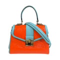 Gucci Light Blue Orange Leather Shoulder Bag (Pre-Owned)