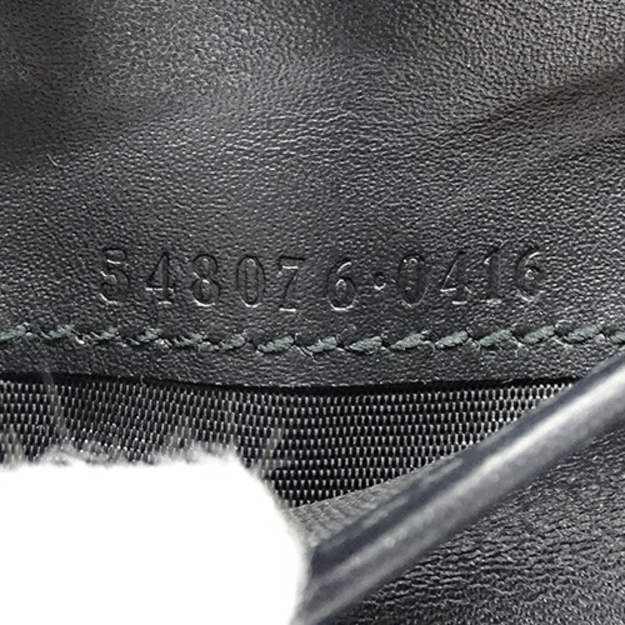 Gucci Gold Black Leather Wallet (Tri-Fold) (Pre-Owned)