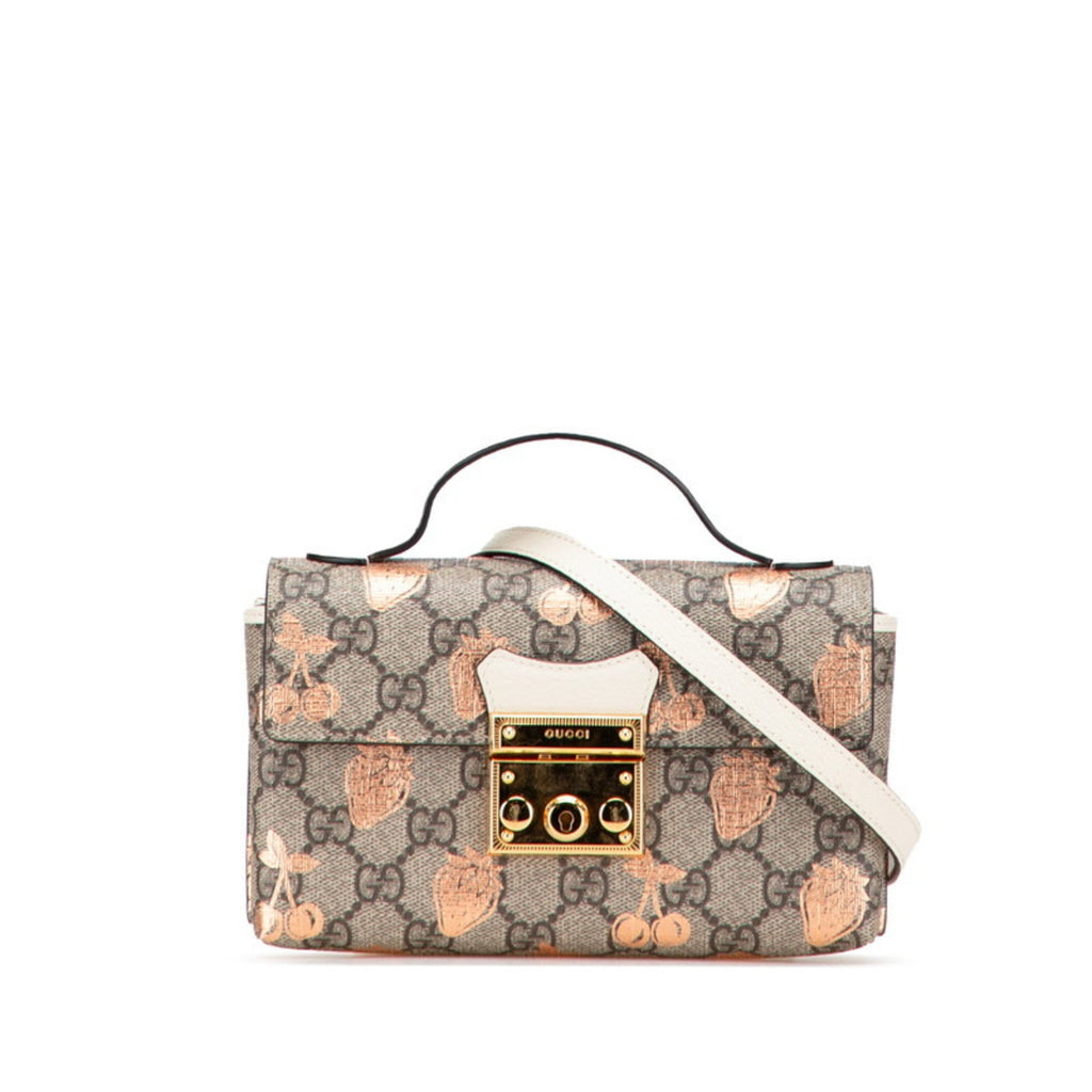 Gucci Padlock Beige Pvc Leather Handbag Shoulder Bag (Pre-Owned)