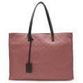 Gucci Dark Brown Pink Nylon Leather Handbag Shoulder Bag Tote Bag (Pre-Owned)