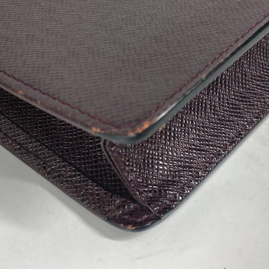 Louis Vuitton Acajou Red Color Wine Taiga Leather Leather Briefcase (Pre-Owned)