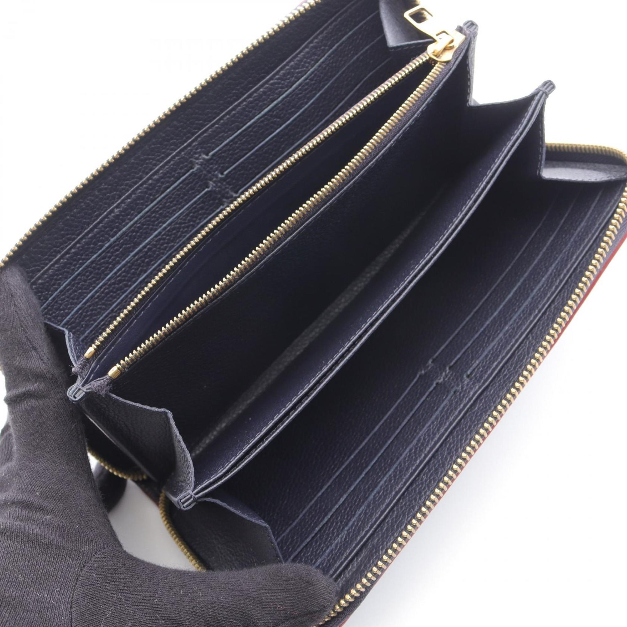 Louis Vuitton Monogram Navy Red Color Monogram Empreinte Long Wallet (Bi-Fold) (Pre-Owned)