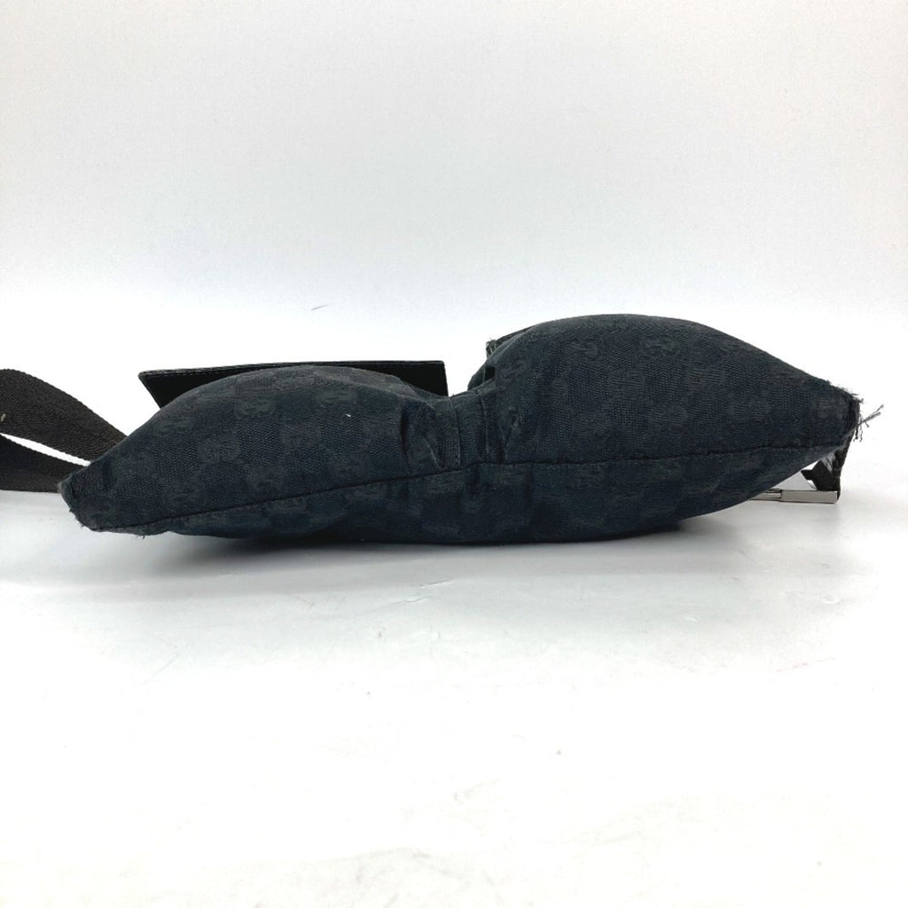 Gucci Black Gg Canvas Leather Fanny Pack Sling Bag (Pre-Owned)