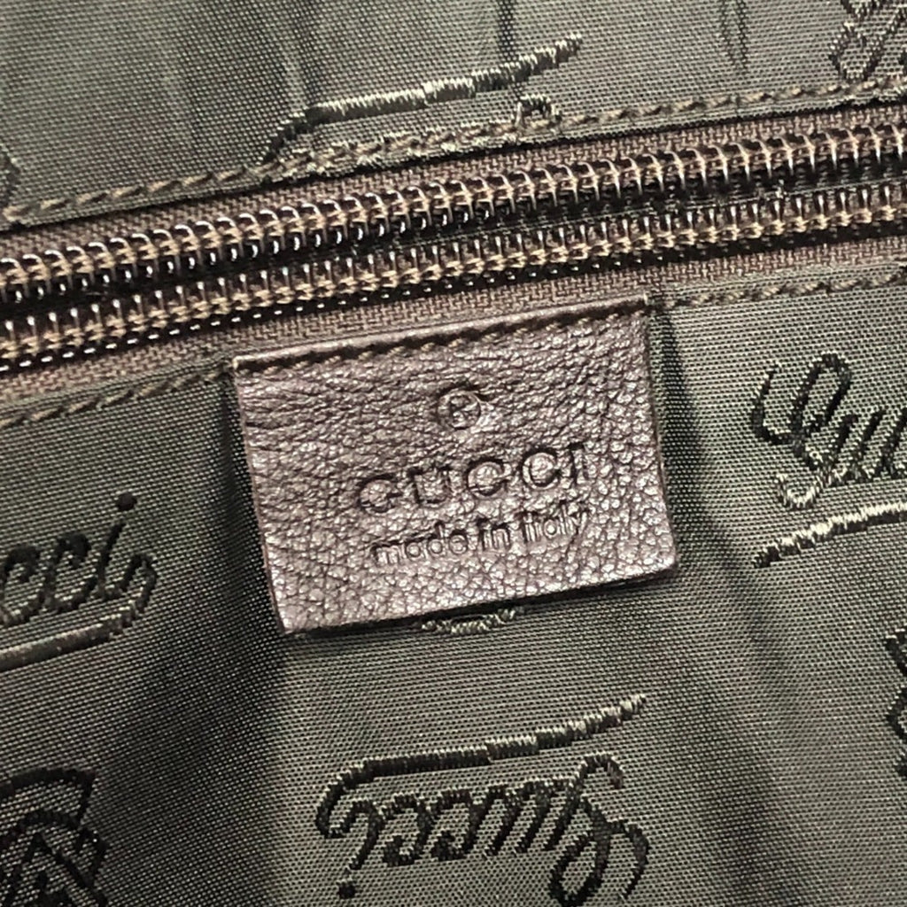 Gucci Brown Leather Handbag Tote Bag (Pre-Owned)
