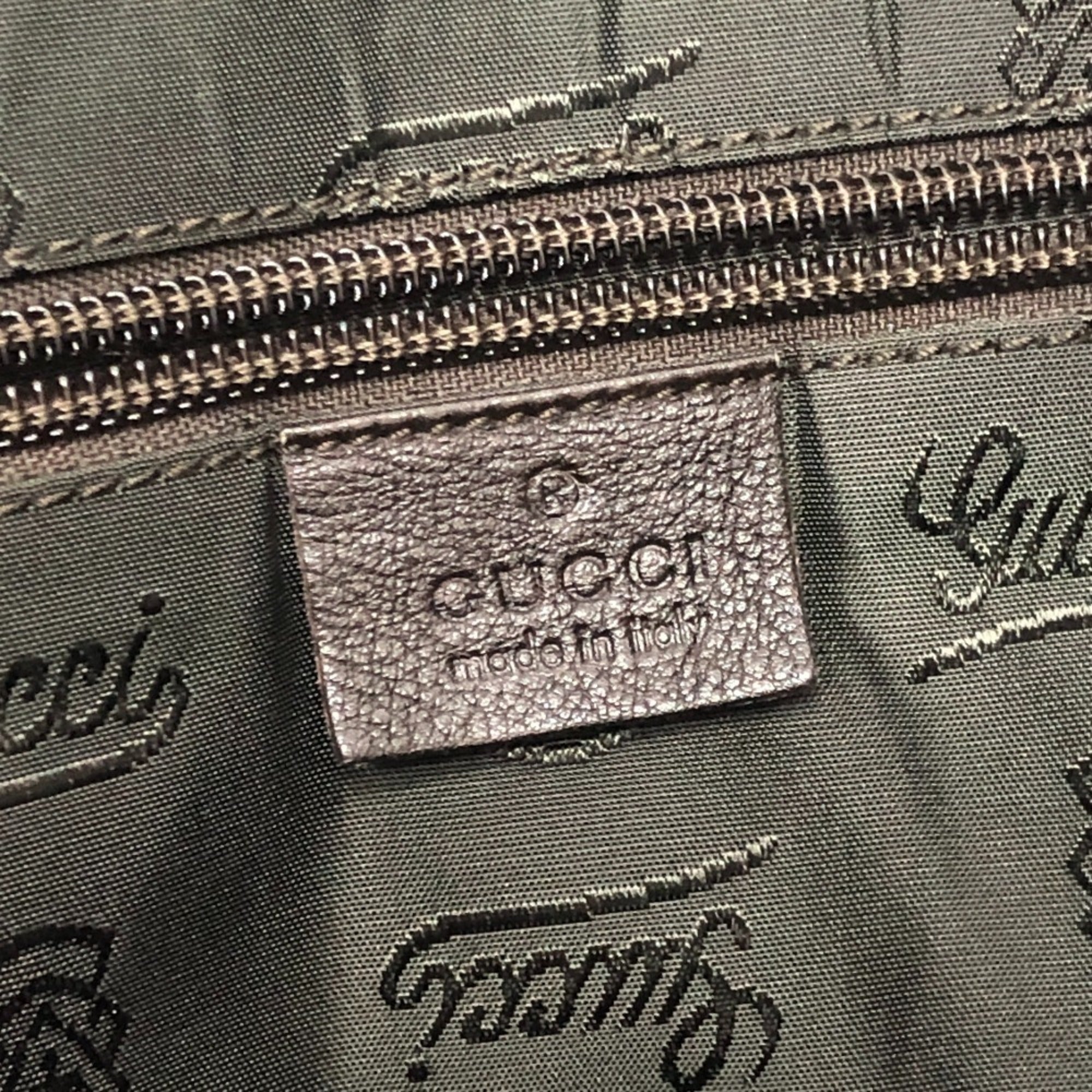 Gucci Brown Leather Handbag Tote Bag (Pre-Owned)
