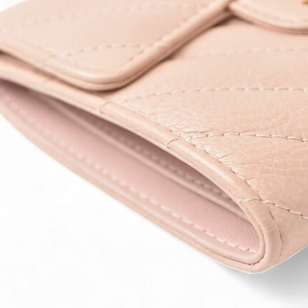 Chanel Baby Pink Leather Wallet (Tri-Fold) (Pre-Owned)