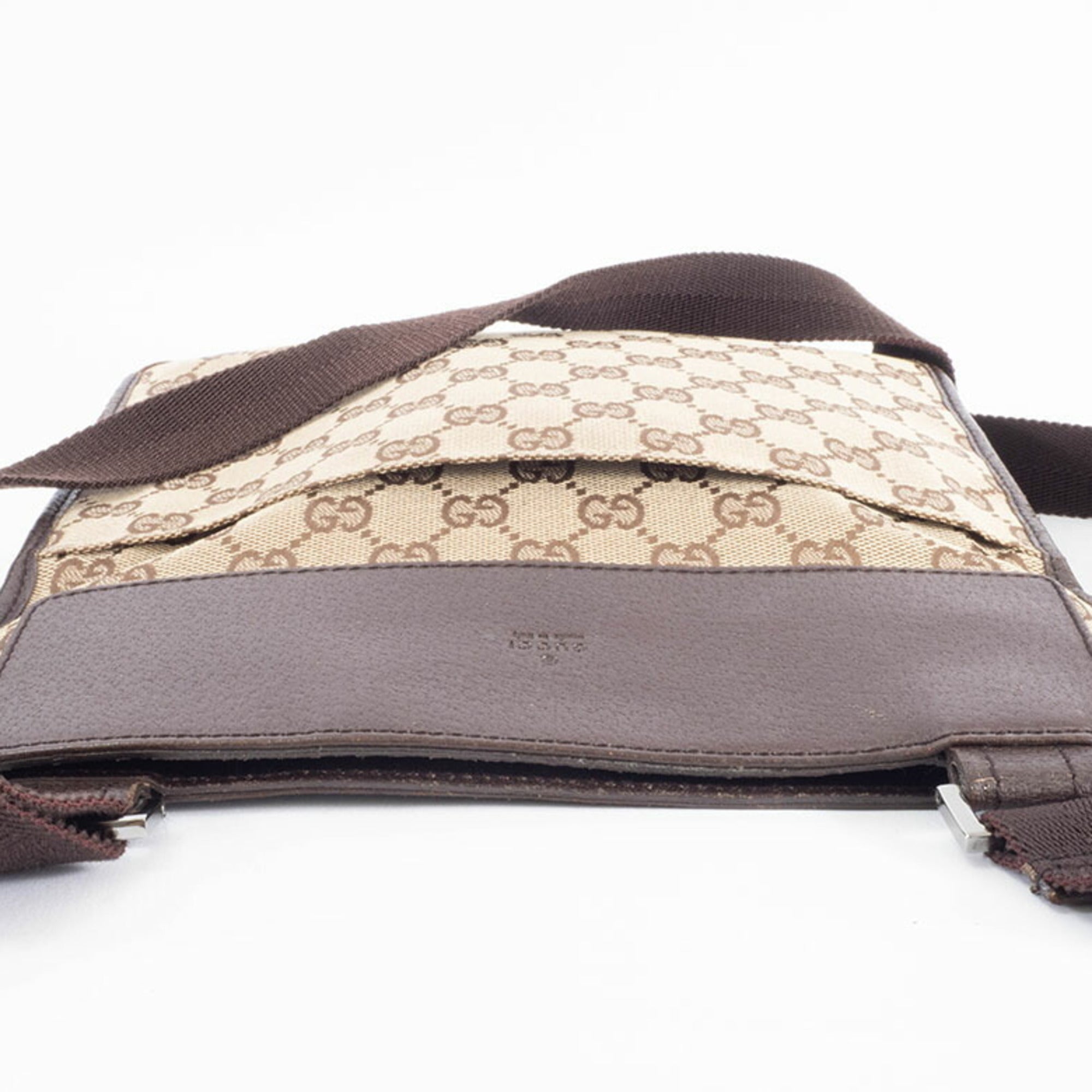 Gucci Gg Canvas Beige Brown Gg Canvas Leather Shoulder Bag (Pre-Owned)
