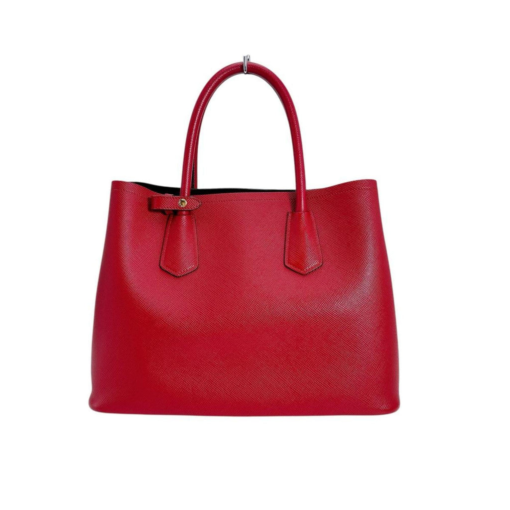 Prada Red Color Leather Handbag Shoulder Bag (Pre-Owned)