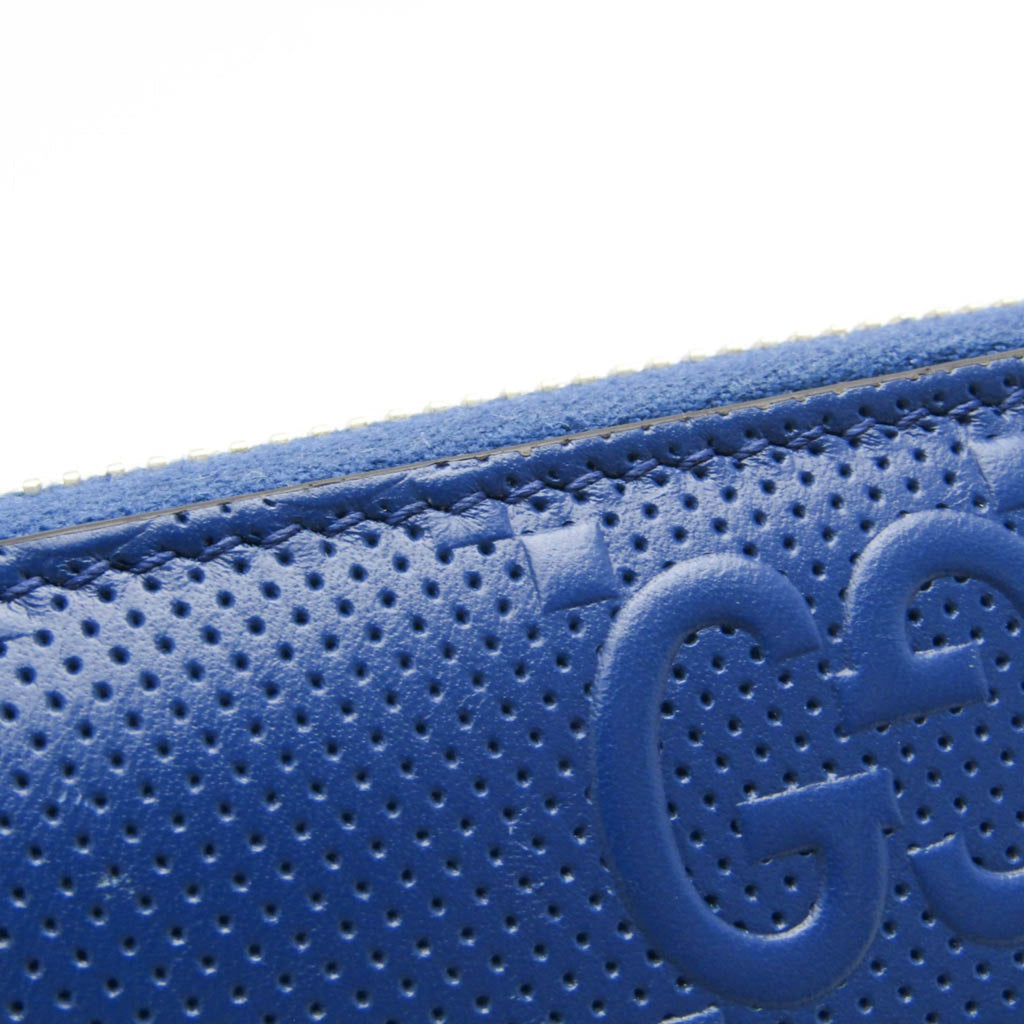 Gucci Navy Leather Long Wallet (Bi-Fold) (Pre-Owned)