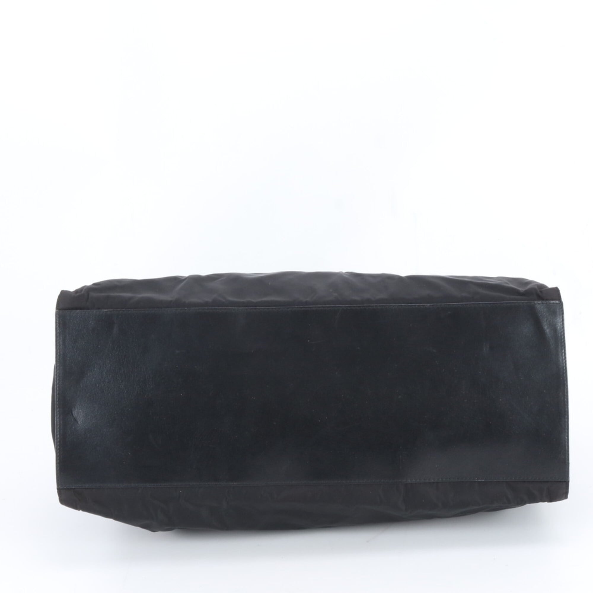 Prada Black Nylon Leather Handbag Tote Bag (Pre-Owned)