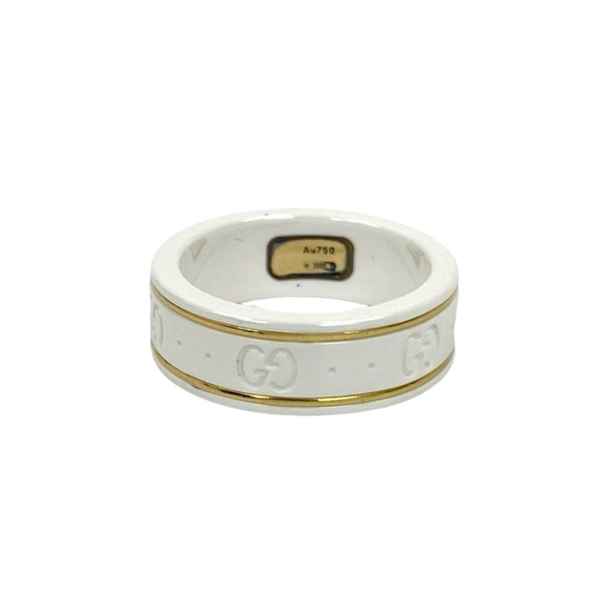 Gucci Gold White Ceramic Band Ring (Pre-Owned)