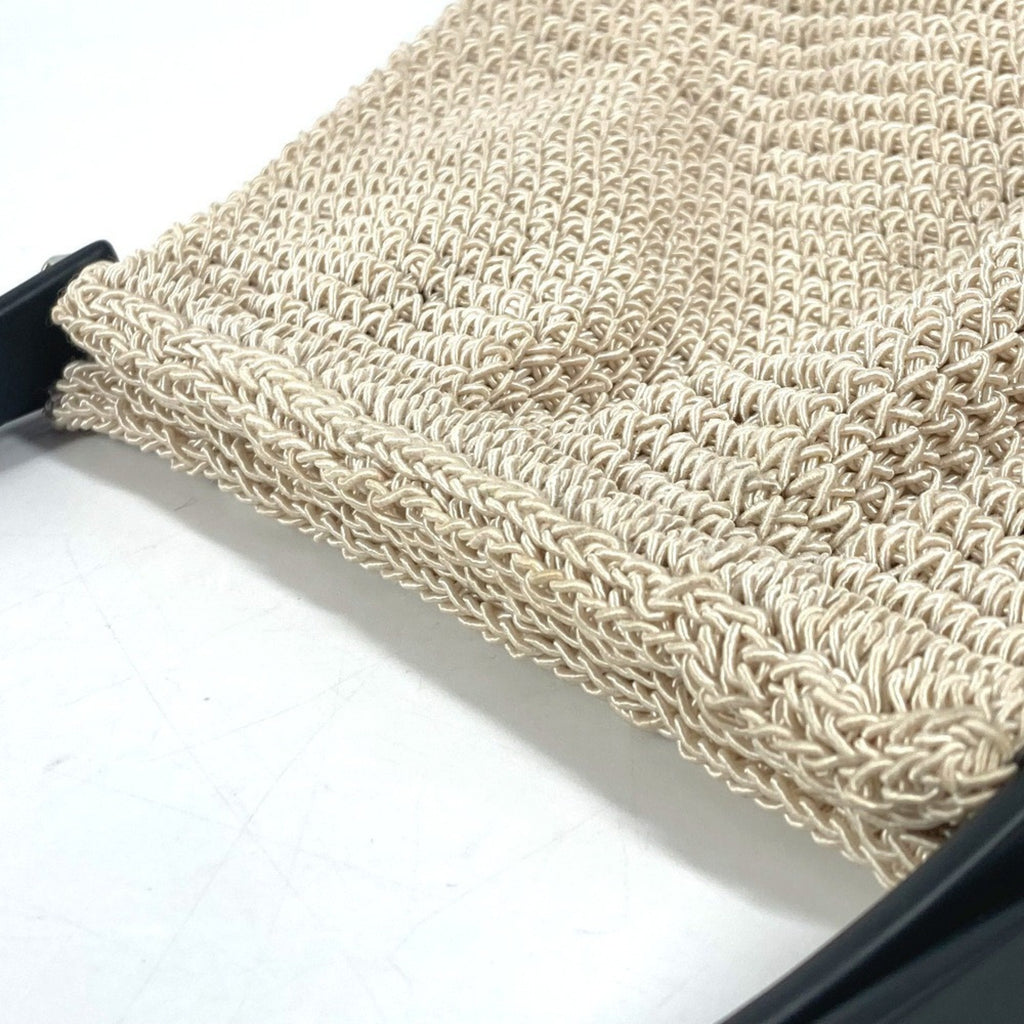 Chanel Beige Black Mesh Handbag (Pre-Owned)