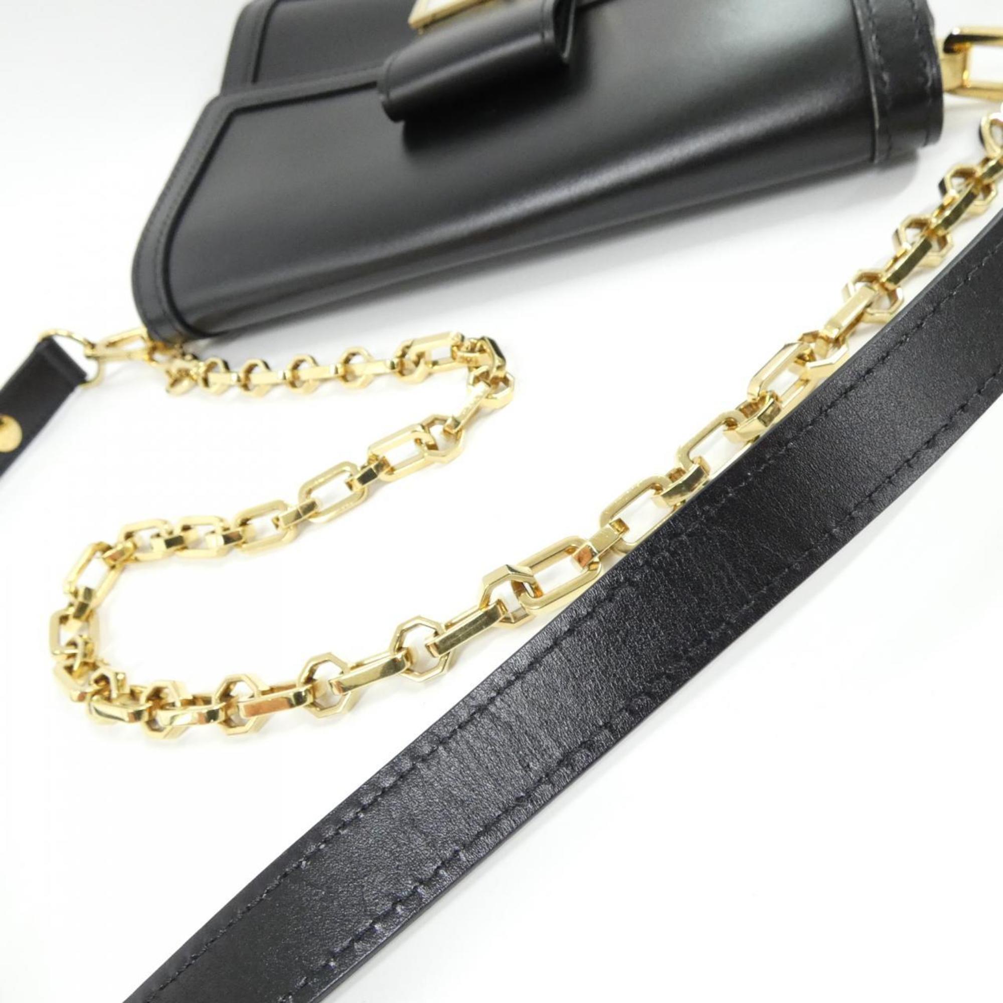 Louis Vuitton Black Leather Shoulder Bag (Pre-Owned)