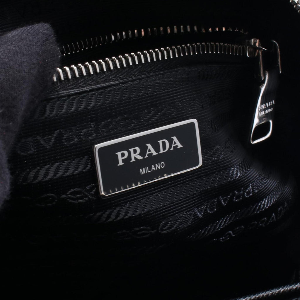 Prada Black Nylon Leather Backpack Handbag (Pre-Owned)