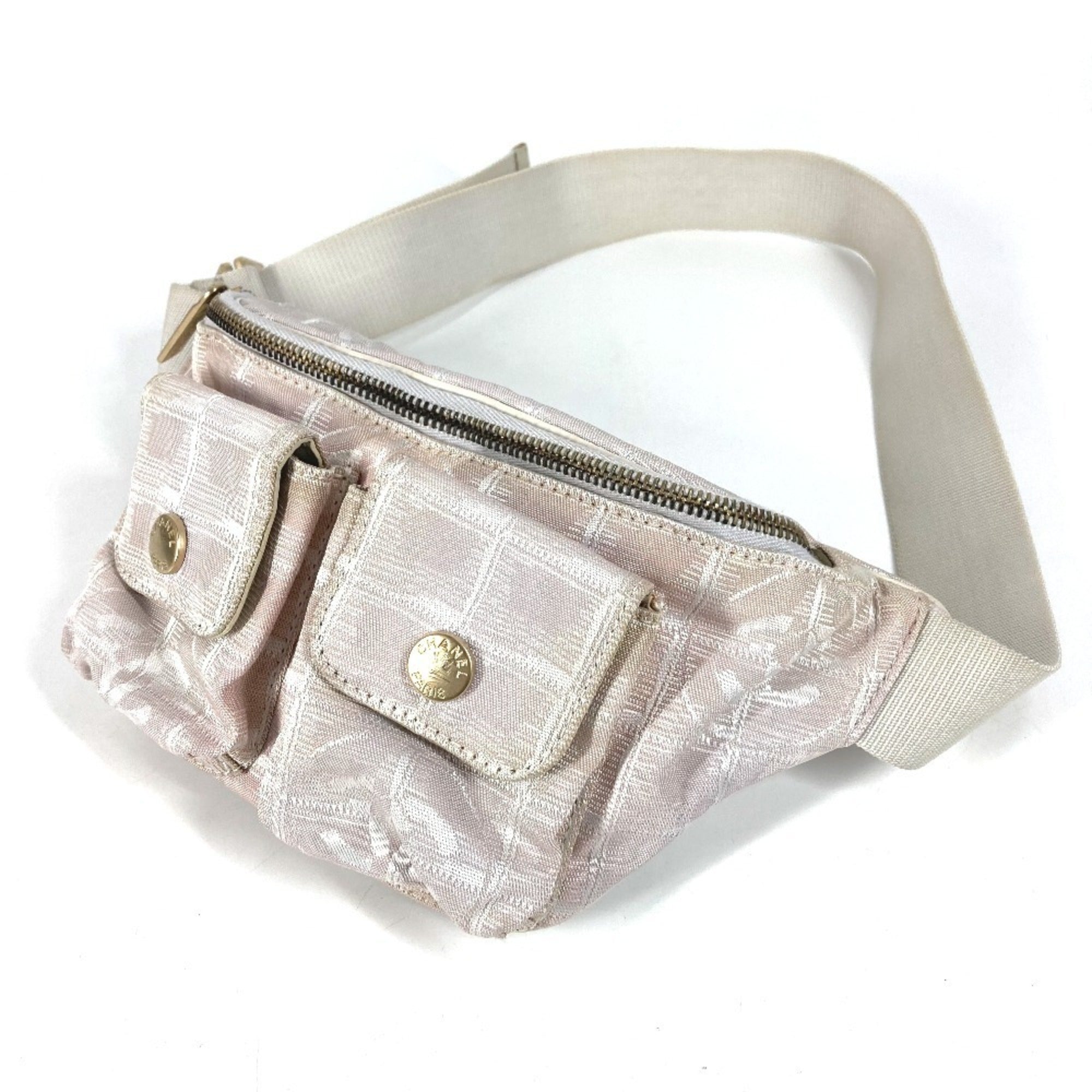 Chanel New Travel Line Pink Nylon Fanny Pack (Pre-Owned)