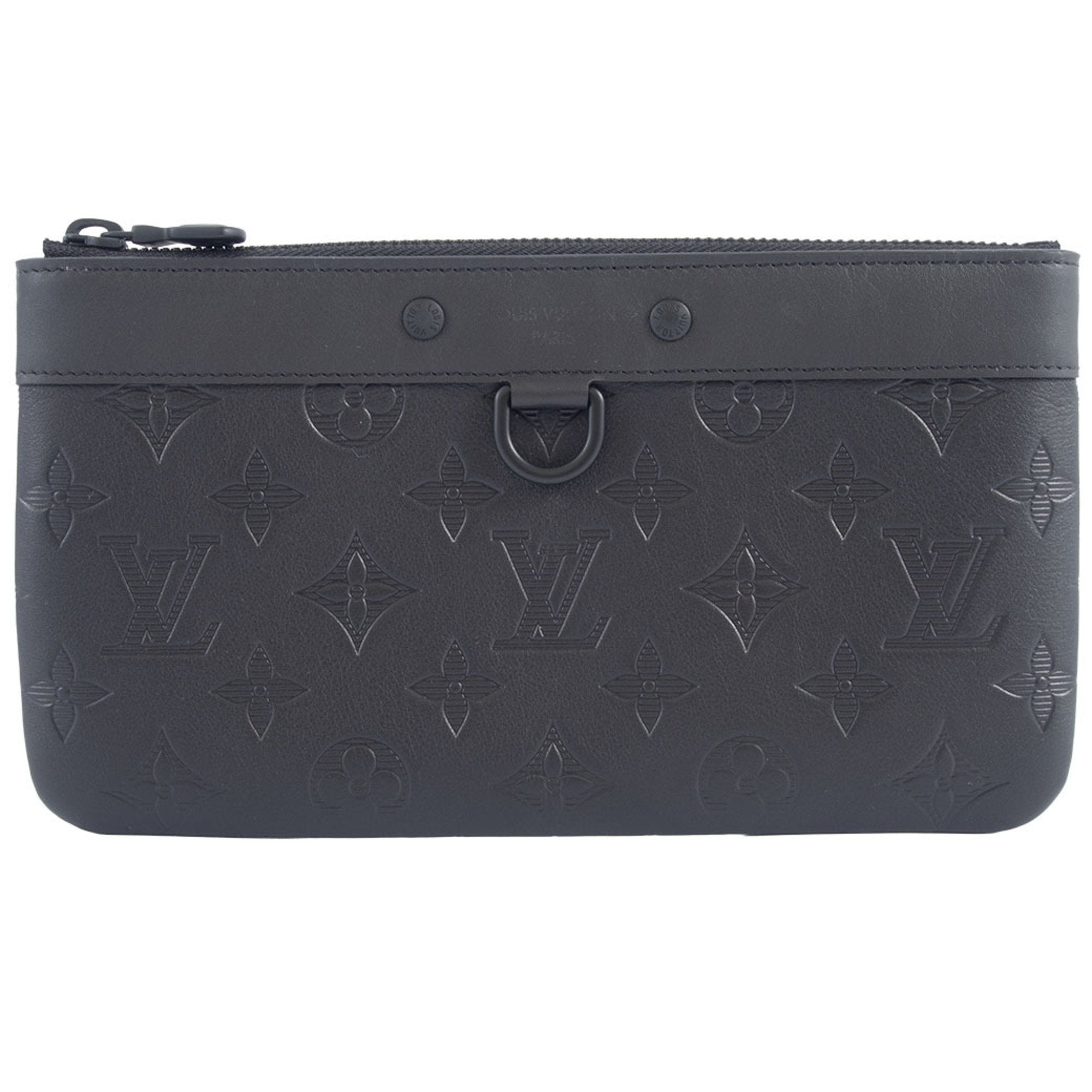 Louis Vuitton Black Monogram Shadow Clutch Bag Pochette (Pre-Owned)