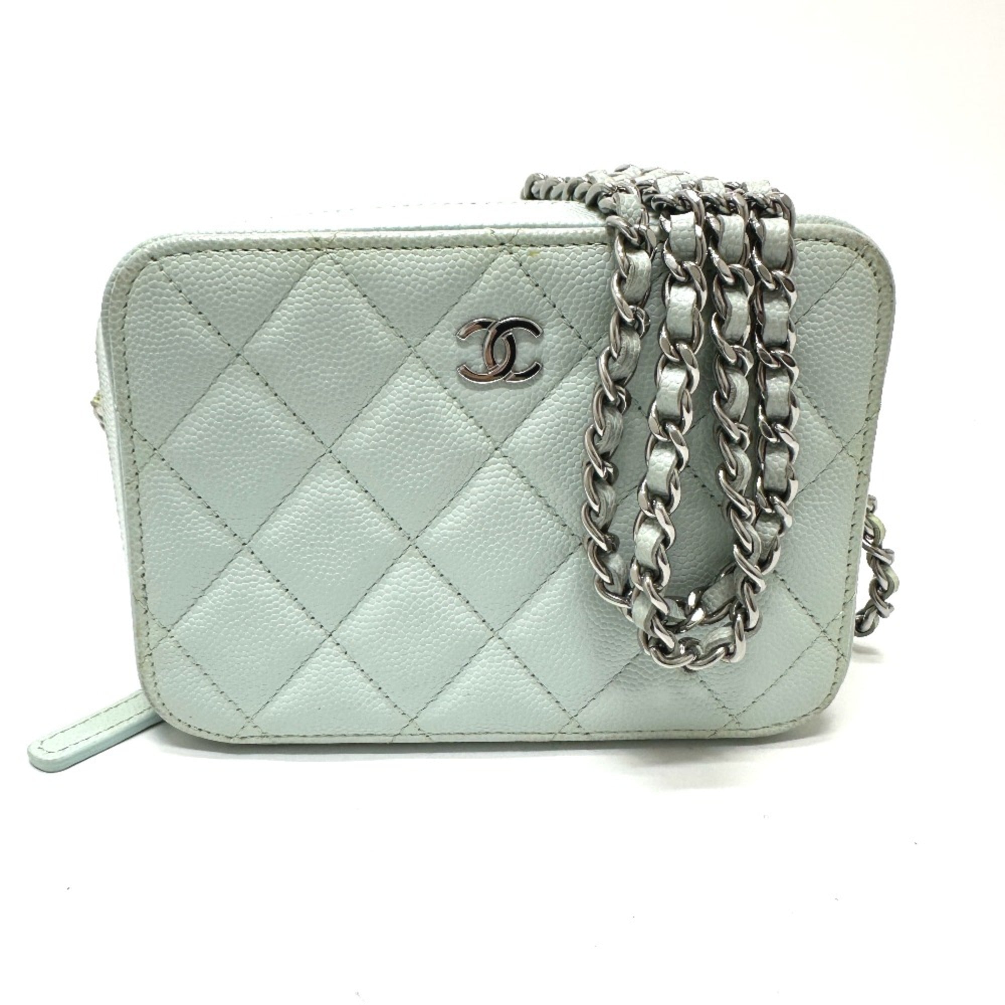 Chanel Blue Leather Shoulder Bag (Pre-Owned)