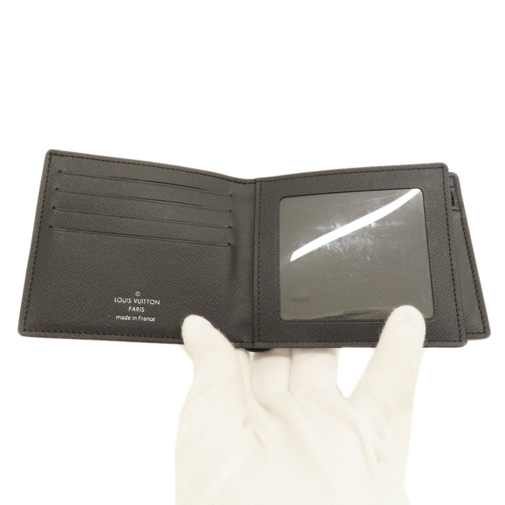 Louis Vuitton Black Taiga Leather Wallet (Bi-Fold) (Pre-Owned)