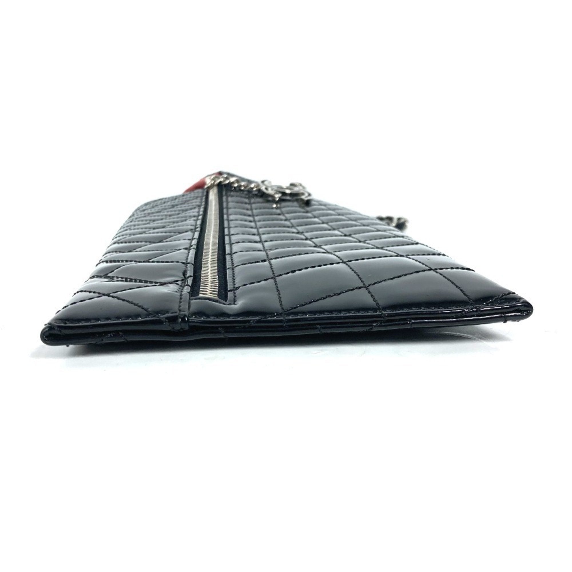Chanel Black Patent Leather Clutch Bag Pouch (Pre-Owned)