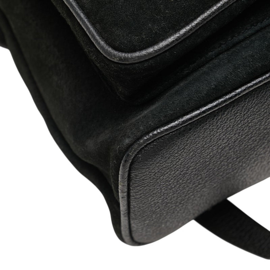 Gucci Bamboo Black Suede Leather Backpack (Pre-Owned)