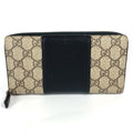 Gucci Beige Black Pvc Leather Long Wallet (Bi-Fold) (Pre-Owned)