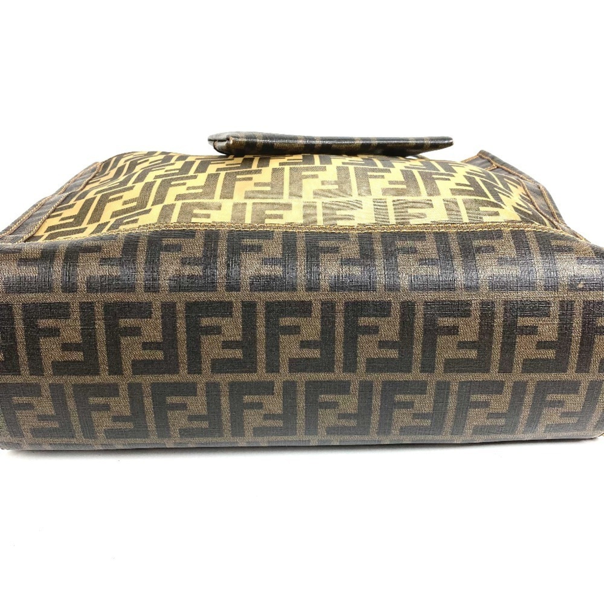 Fendi Zucca Brown Pvc Handbag Pouch Shoulder Bag Tote Bag (Pre-Owned)